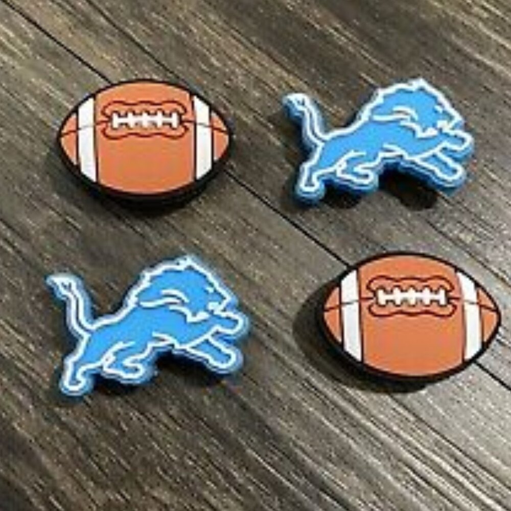 DETROIT LIONS NFL SET OF 4 SHOE CHARMS FOR CROCS